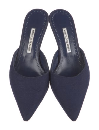 Manolo Blahnik Canvas Mules