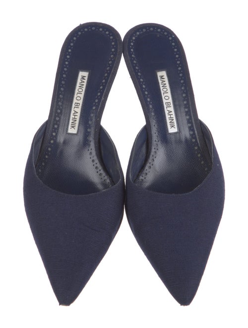 Manolo Blahnik Canvas Mules