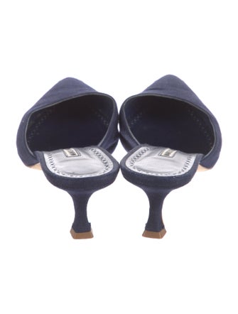 Manolo Blahnik Canvas Mules