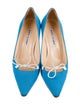 Manolo Blahnik Canvas Bow Accents Pumps