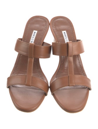 Manolo Blahnik Leather Slides