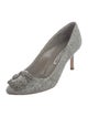 Manolo Blahnik Wool Crystal Embellishments Pumps