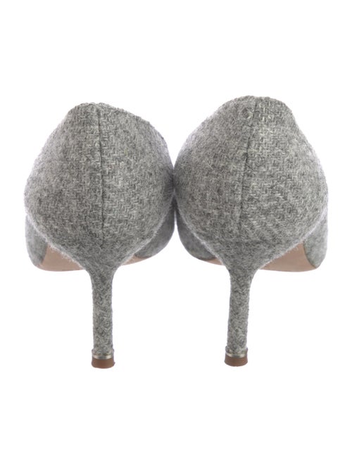 Manolo Blahnik Wool Crystal Embellishments Pumps