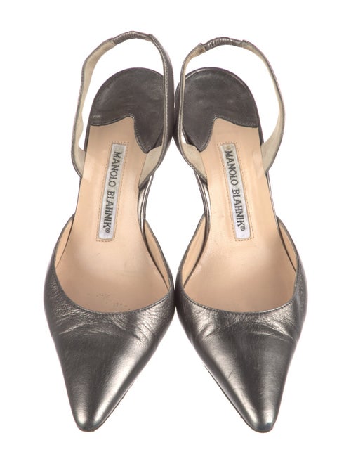 Manolo Blahnik Leather Slingback Pumps