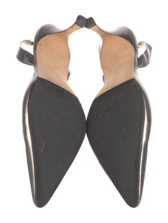 Manolo Blahnik Leather Slingback Pumps