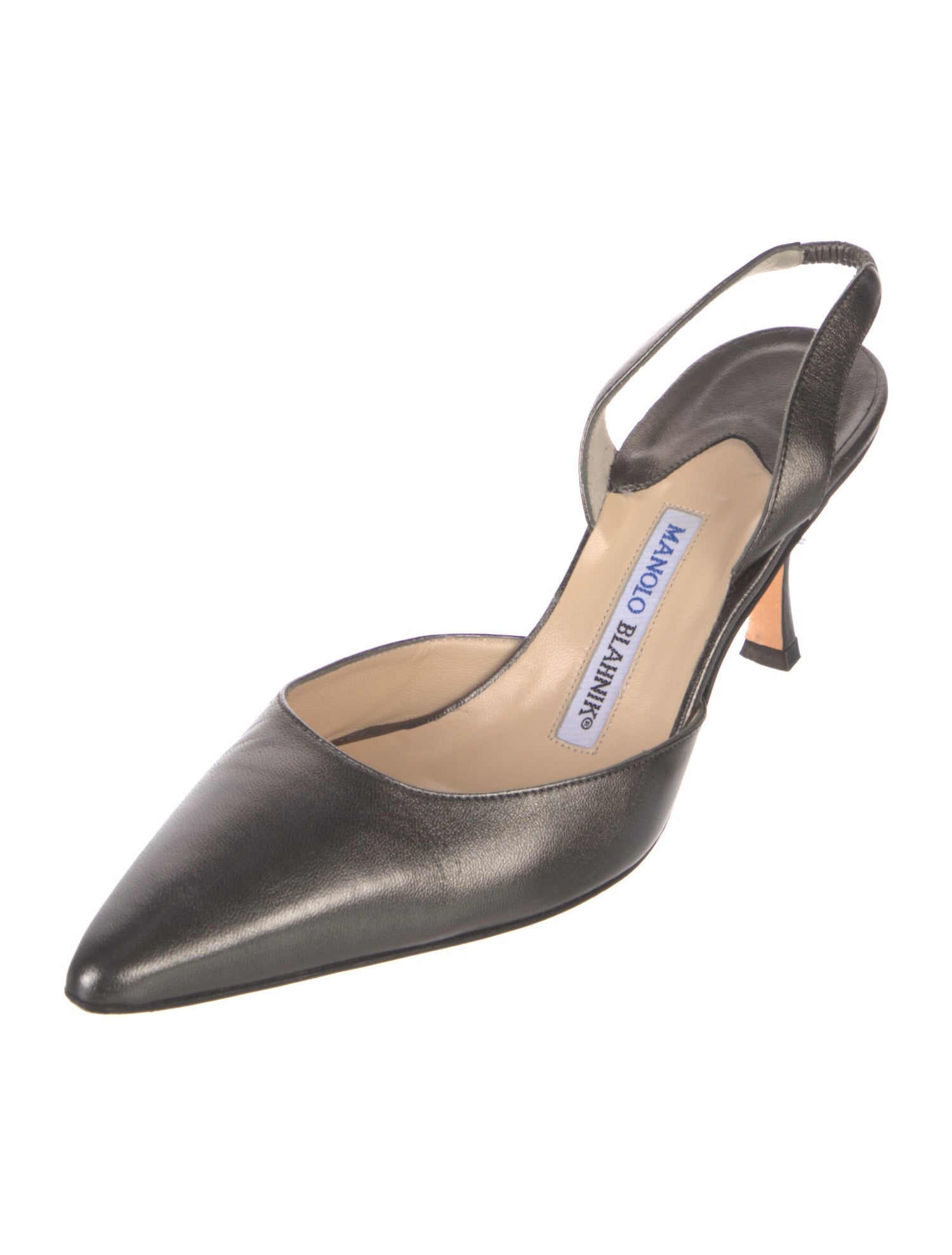 Manolo Blahnik Leather Slingback Pumps