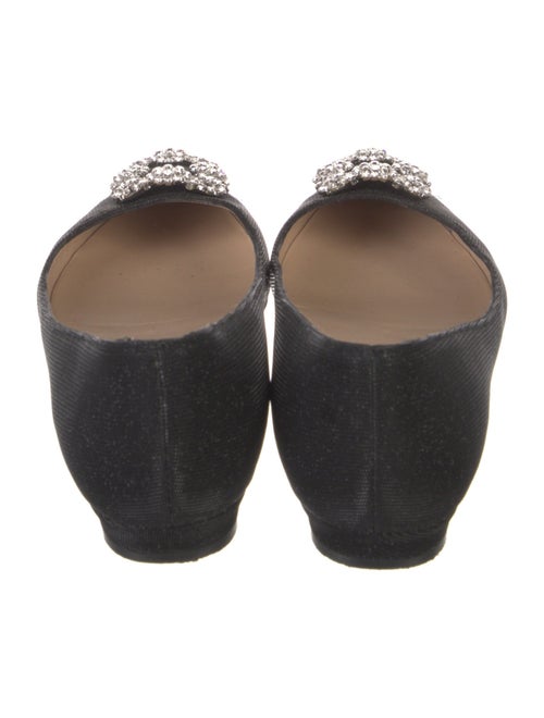 Manolo Blahnik Satin Crystal Embellishments Flats