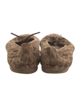 Manolo Blahnik Suede Animal Print Ballet Flats