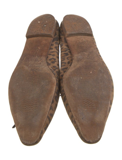 Manolo Blahnik Suede Animal Print Ballet Flats