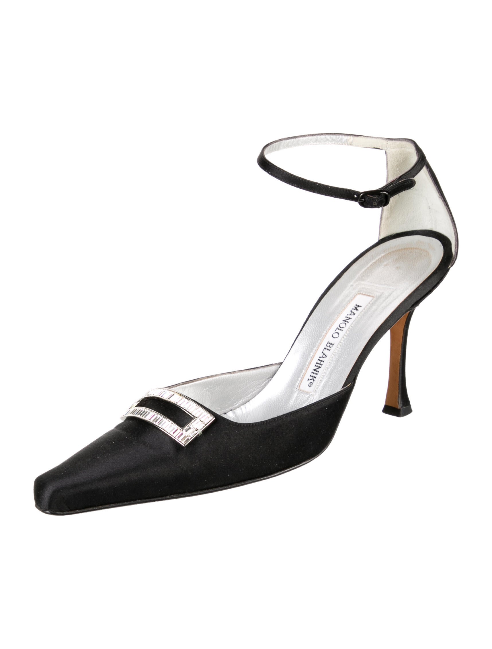 Manolo Blahnik Satin D'Orsay Pumps