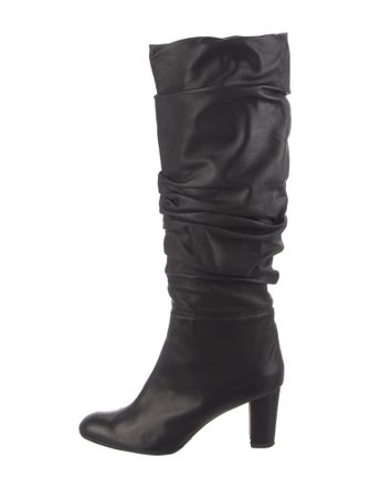 Manolo Blahnik Leather Slouch Boots