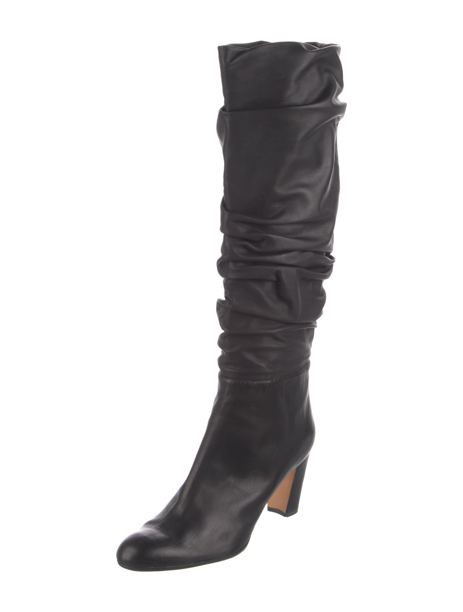 Manolo Blahnik Leather Slouch Boots