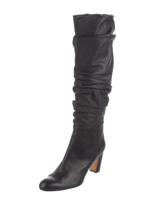 Manolo Blahnik Leather Slouch Boots