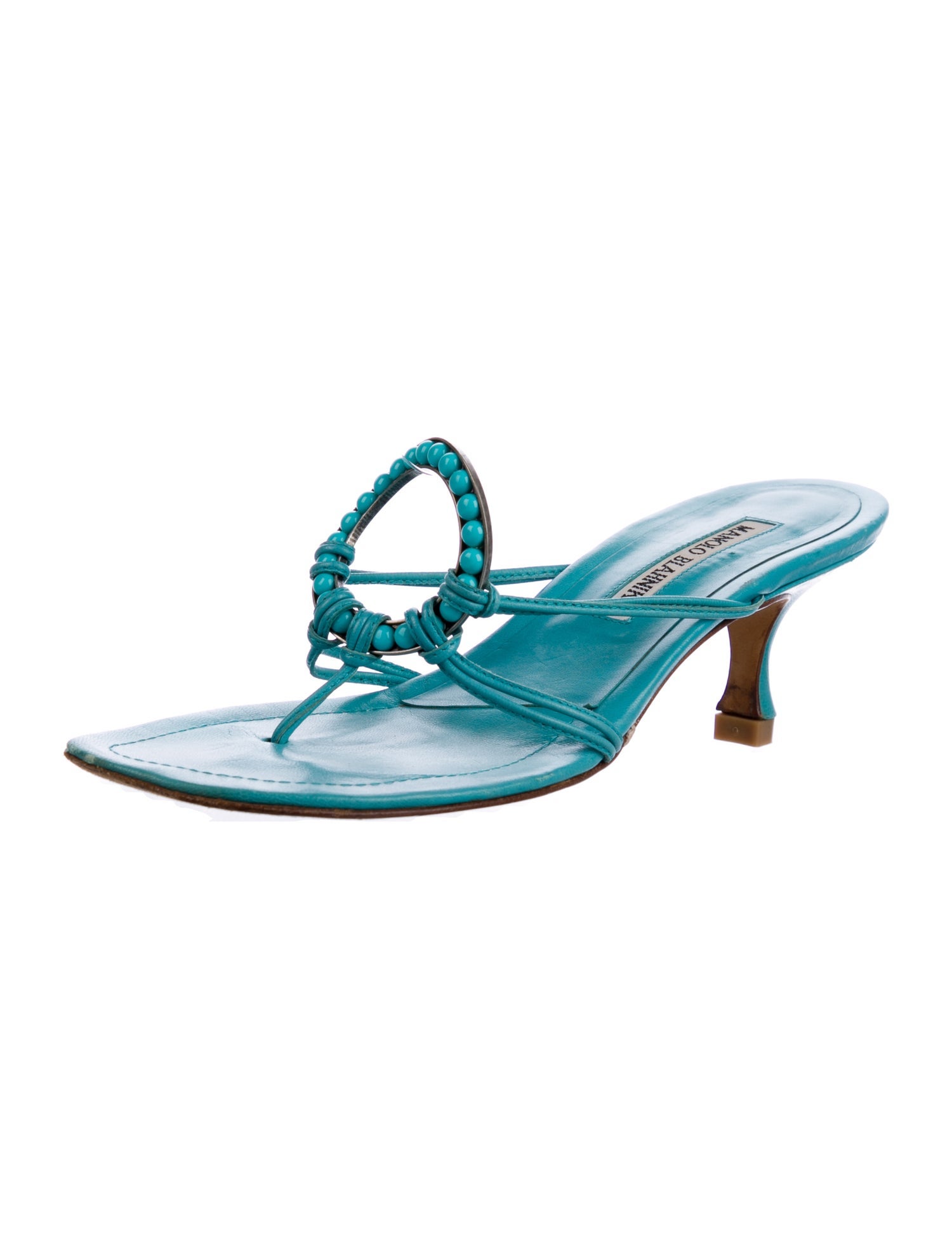 Manolo Blahnik Leather Slides