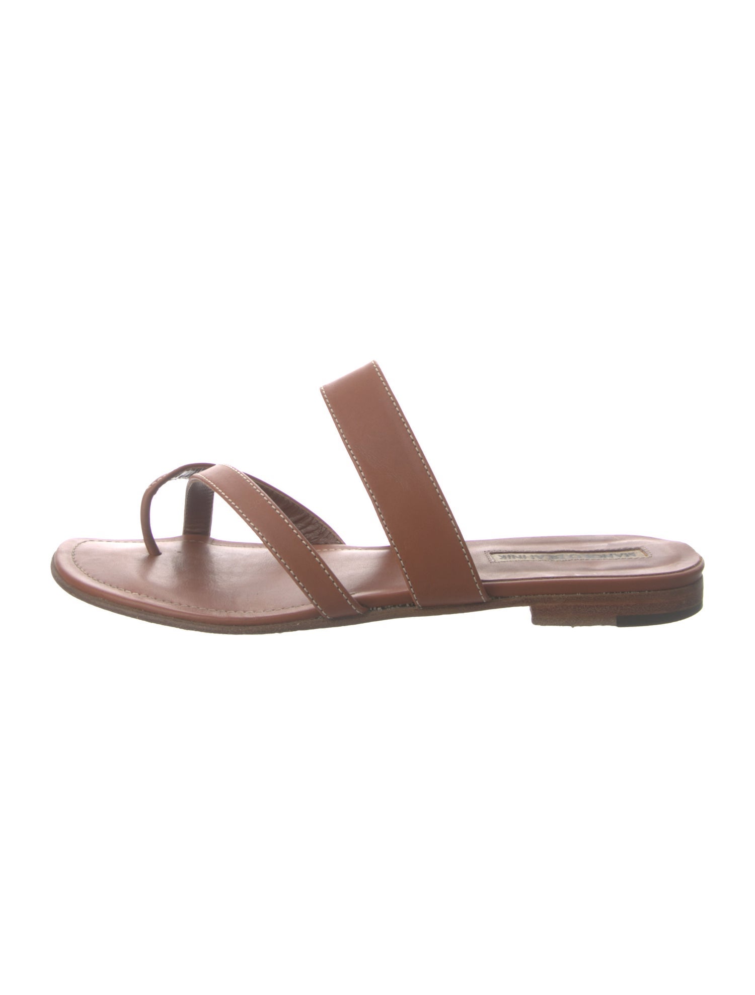 Manolo Blahnik Leather Slingback Sandals