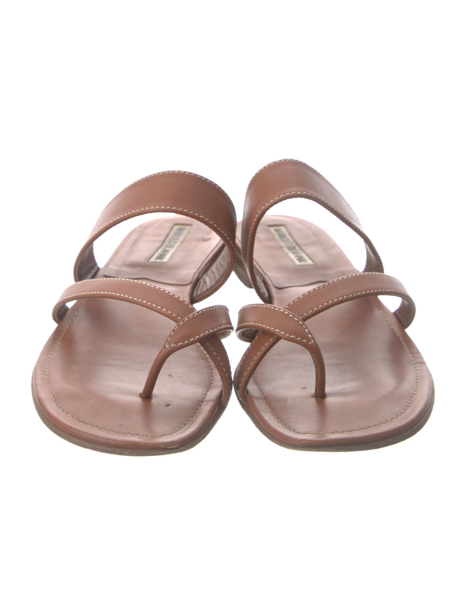 Manolo Blahnik Leather Slingback Sandals