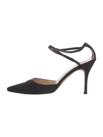 Manolo Blahnik Satin D'Orsay Pumps