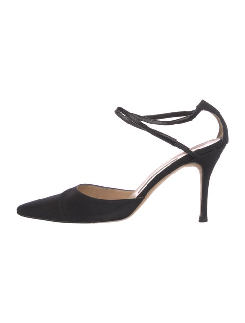 Manolo Blahnik Satin D'Orsay Pumps