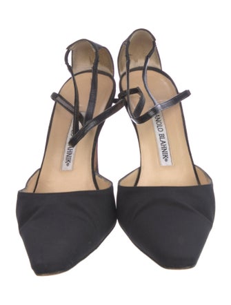 Manolo Blahnik Satin D'Orsay Pumps