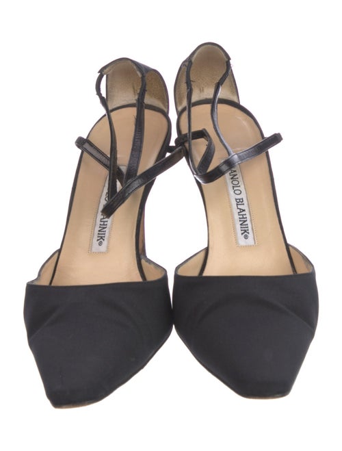 Manolo Blahnik Satin D'Orsay Pumps