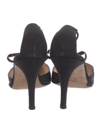 Manolo Blahnik Satin D'Orsay Pumps