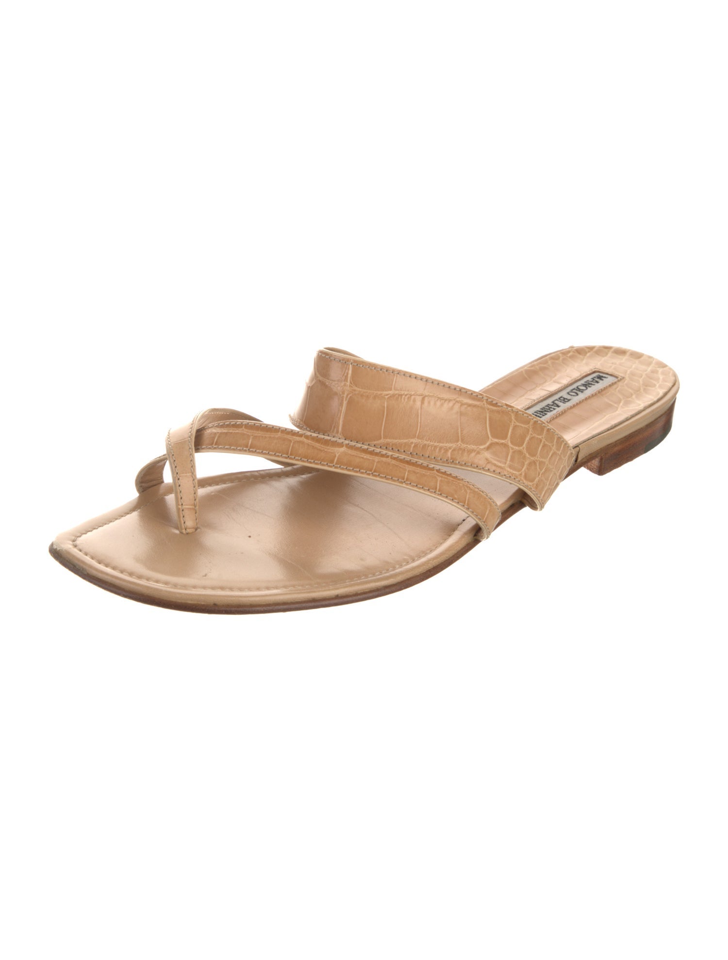 Manolo Blahnik Leather Slides