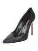 Manolo Blahnik Leather Crystal Embellishments Pumps