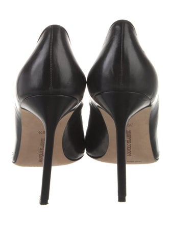 Manolo Blahnik Leather Crystal Embellishments Pumps