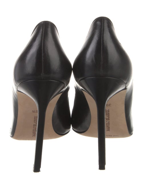Manolo Blahnik Leather Crystal Embellishments Pumps