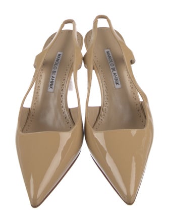 Manolo Blahnik Patent Leather Slingback Pumps