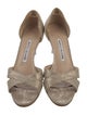 Manolo Blahnik Suede Crystal Embellishments D'Orsay Pumps