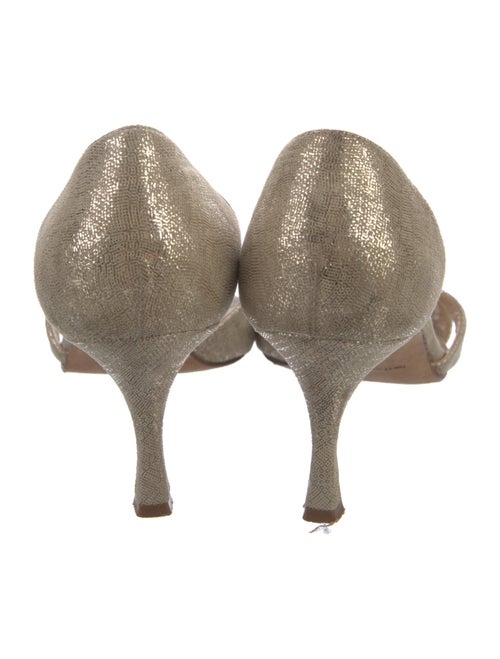 Manolo Blahnik Suede Crystal Embellishments D'Orsay Pumps