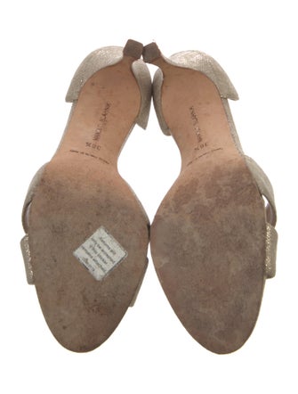 Manolo Blahnik Suede Crystal Embellishments D'Orsay Pumps