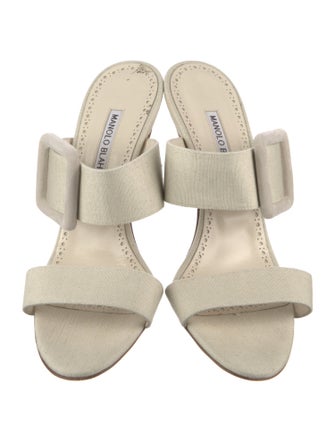 Manolo Blahnik Suede Slides