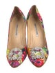 Manolo Blahnik Floral Print Crystal Embellishments Pumps