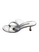 Manolo Blahnik Leather Crystal Embellishments Slides
