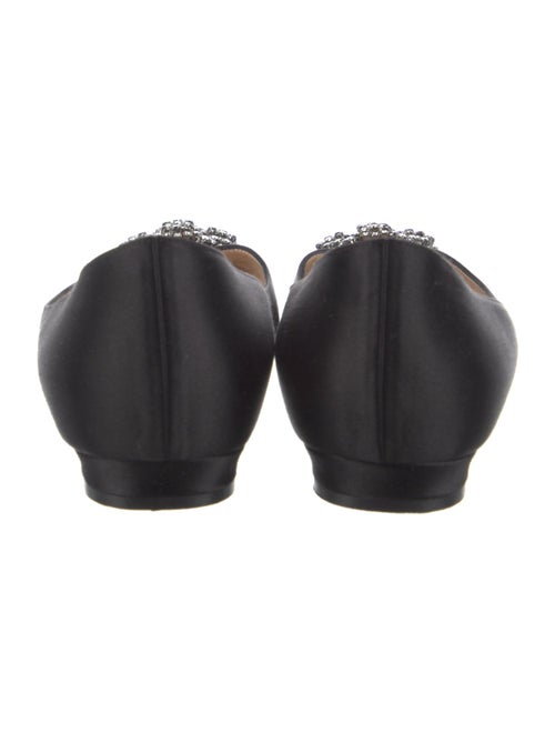 Manolo Blahnik Satin Crystal Embellishments Flats