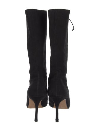 Manolo Blahnik Suede Lace-Up Boots