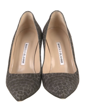 Manolo Blahnik Suede Printed Pumps