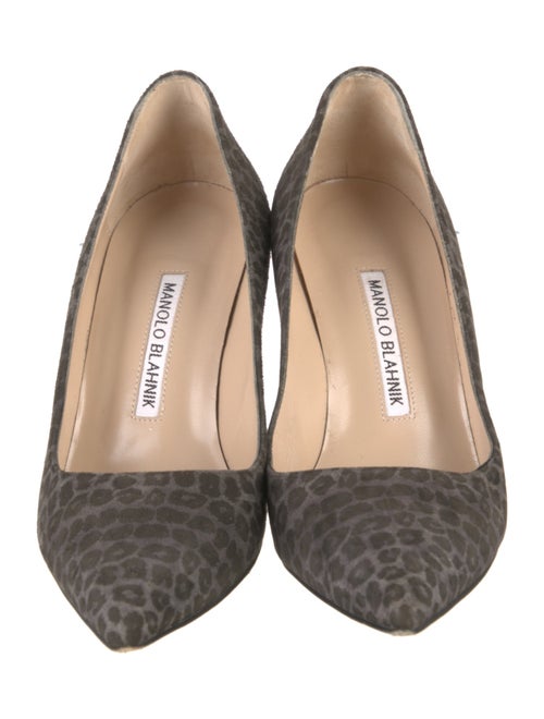 Manolo Blahnik Suede Printed Pumps