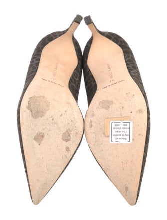 Manolo Blahnik Suede Printed Pumps