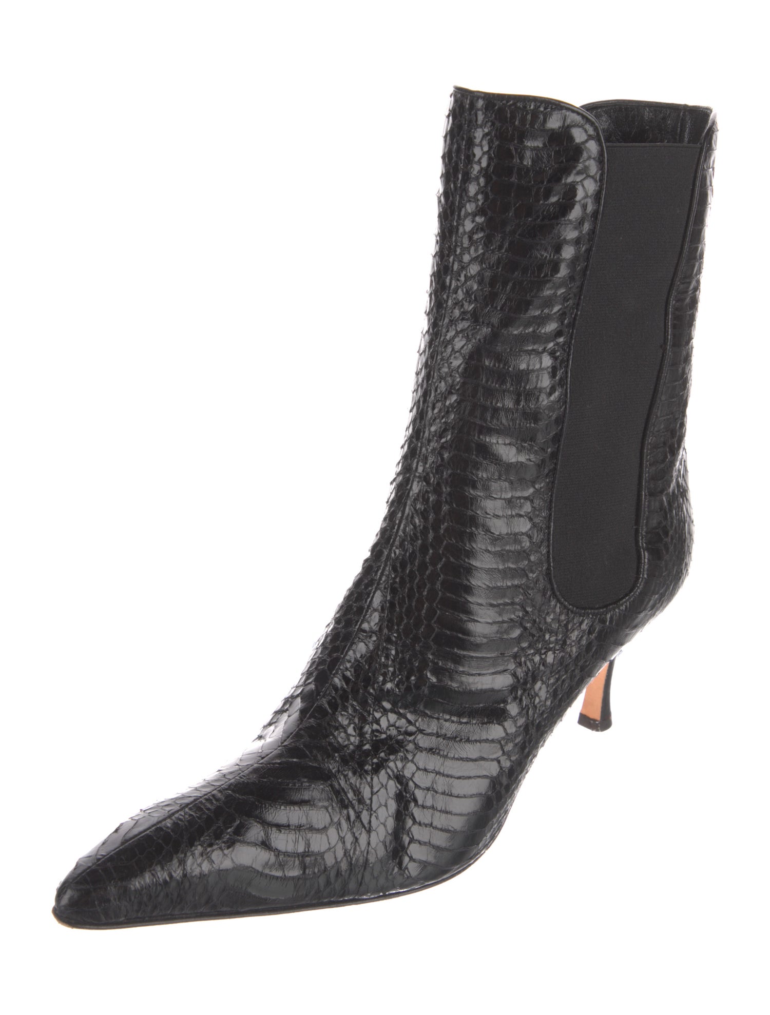 Manolo Blahnik Snakeskin Chelsea Boots