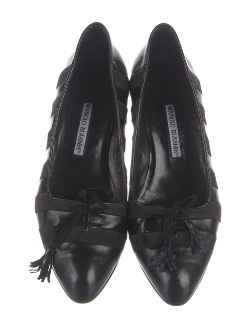 Manolo Blahnik Leather Printed Pumps