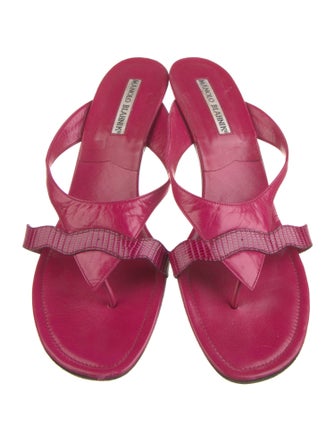 Manolo Blahnik Leather Slides
