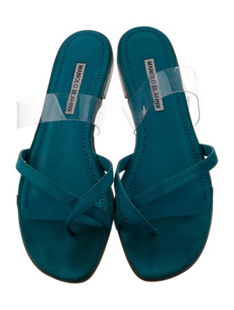 Manolo Blahnik Suede Slides