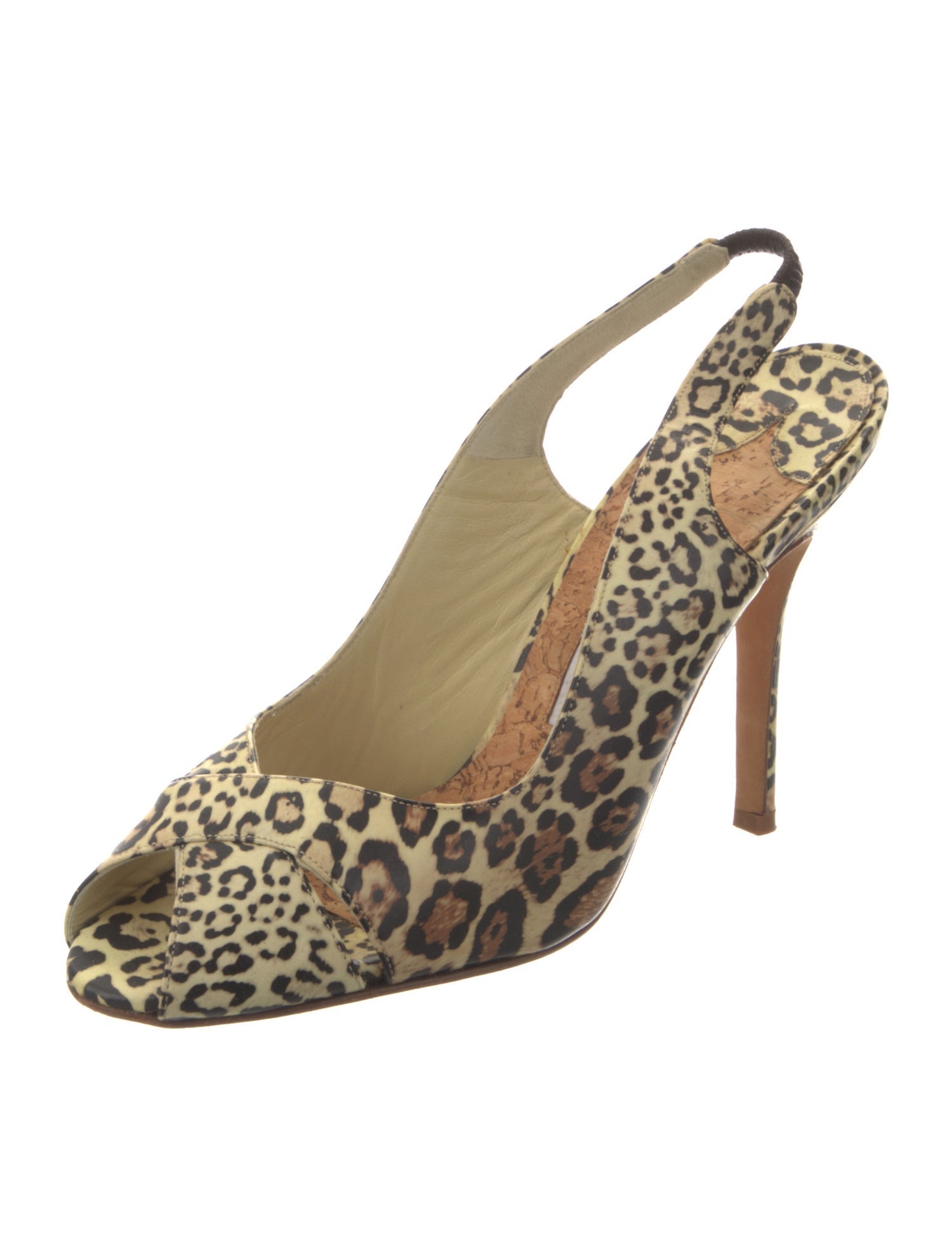Manolo Blahnik Suede Animal Print Slingback Pumps
