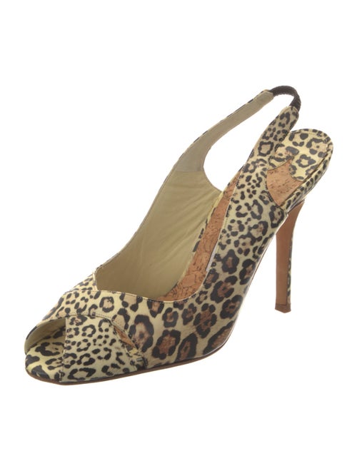 Manolo Blahnik Suede Animal Print Slingback Pumps