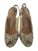 Manolo Blahnik Suede Animal Print Slingback Pumps