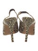 Manolo Blahnik Suede Animal Print Slingback Pumps