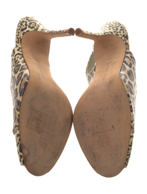 Manolo Blahnik Suede Animal Print Slingback Pumps